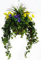 Artificial Silk Pansy Large Hanging Basket
