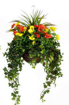 Artificial Silk Pansy Large Hanging Basket
