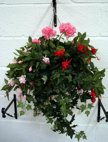Artificial Silk Fuchsia Hanging Basket