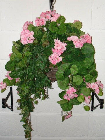 Geranium Large Silk Hanging Basket