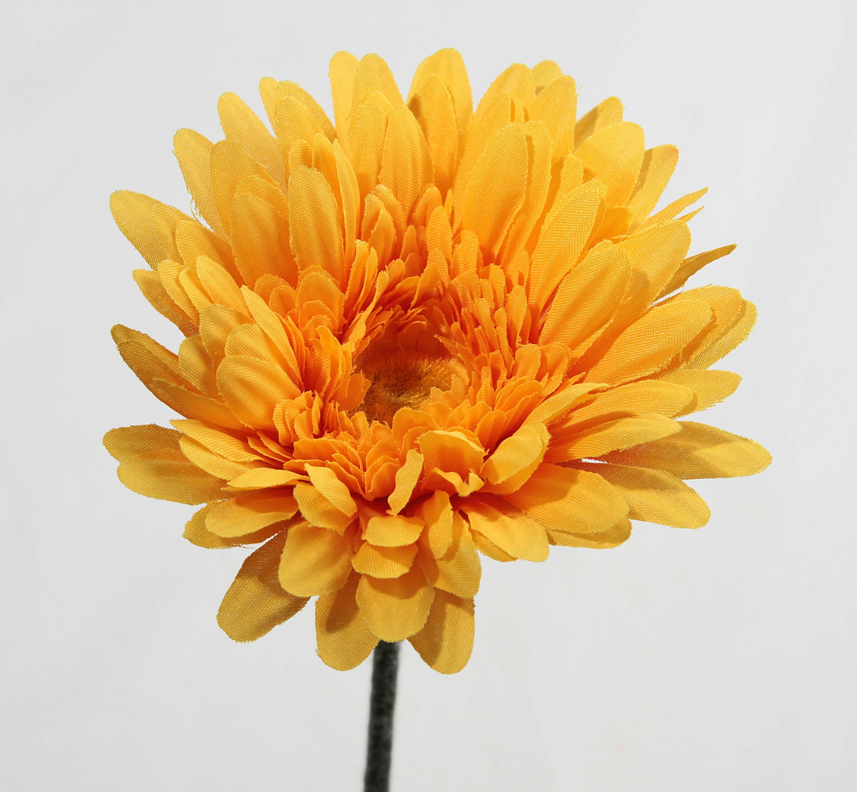 Artificial Silk Flocked Stem Gerbera