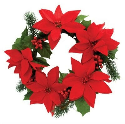 Artificial Poinsettia Wreath
