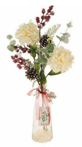 Christmas Ball Crysanthemum in Bottle Arrangement