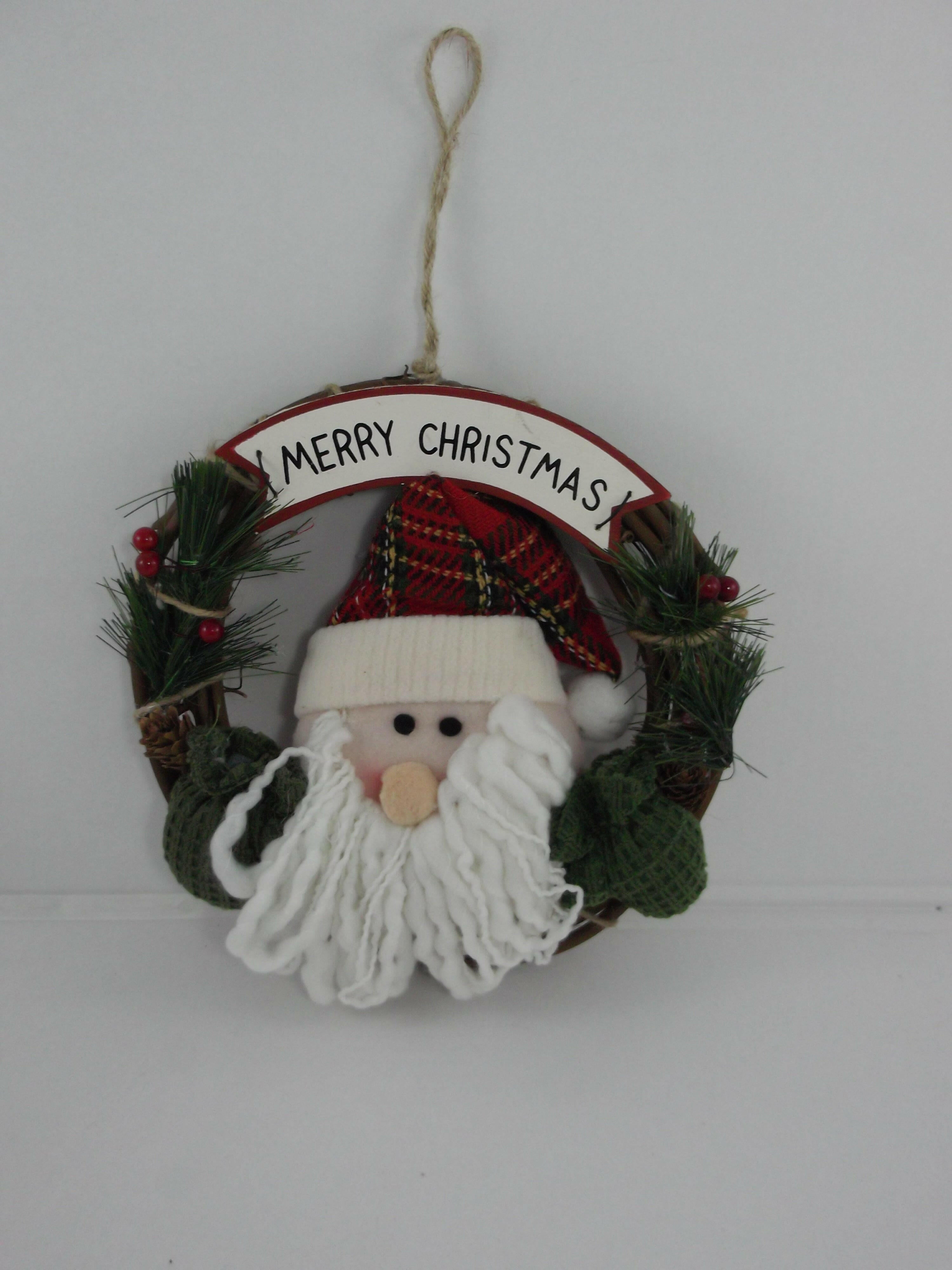 Father Christmas Wicker Wall/Door Wreath