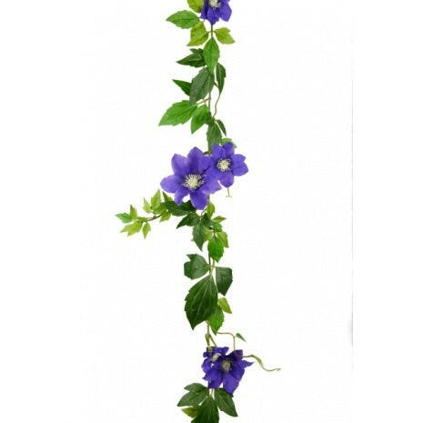 Artificial Silk Clematis Garland x3 Saver Pack