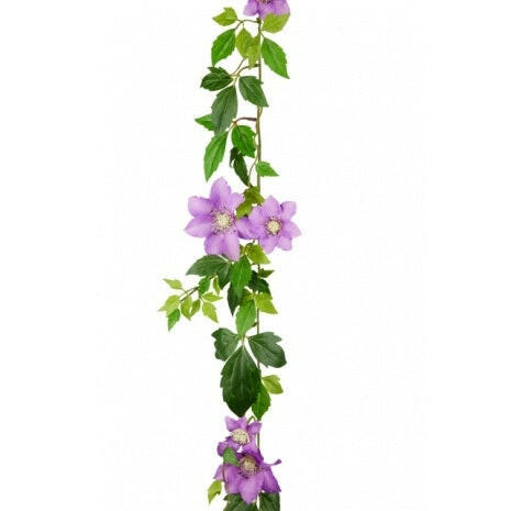 Artificial Silk Clematis Garland x3 Saver Pack
