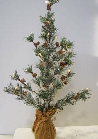 Artificial Topiary Pine Needle Tree With Lights