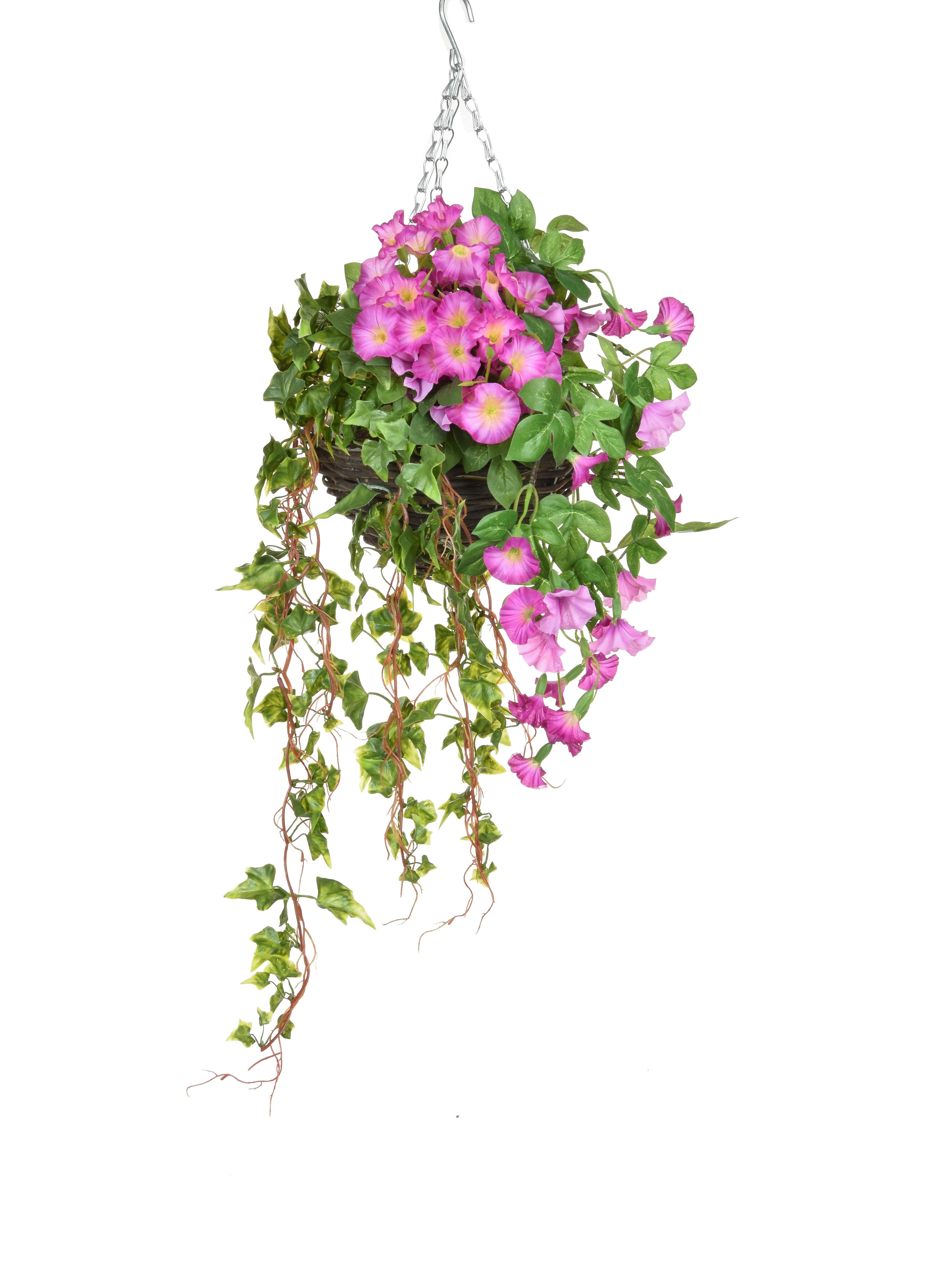 Artificial Silk Petunia Hanging Basket