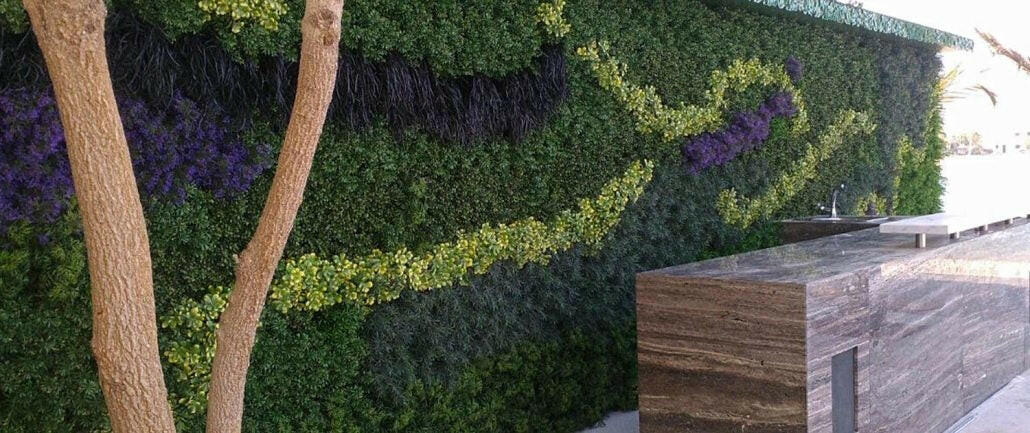 Artificial Topiary Mixed Green Wall Mat FR UV