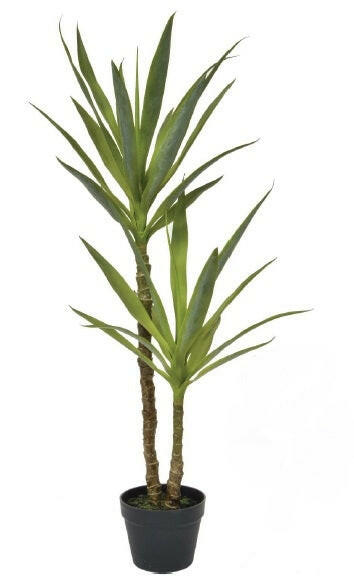 Artificial Silk Yucca Plant in Black Pot