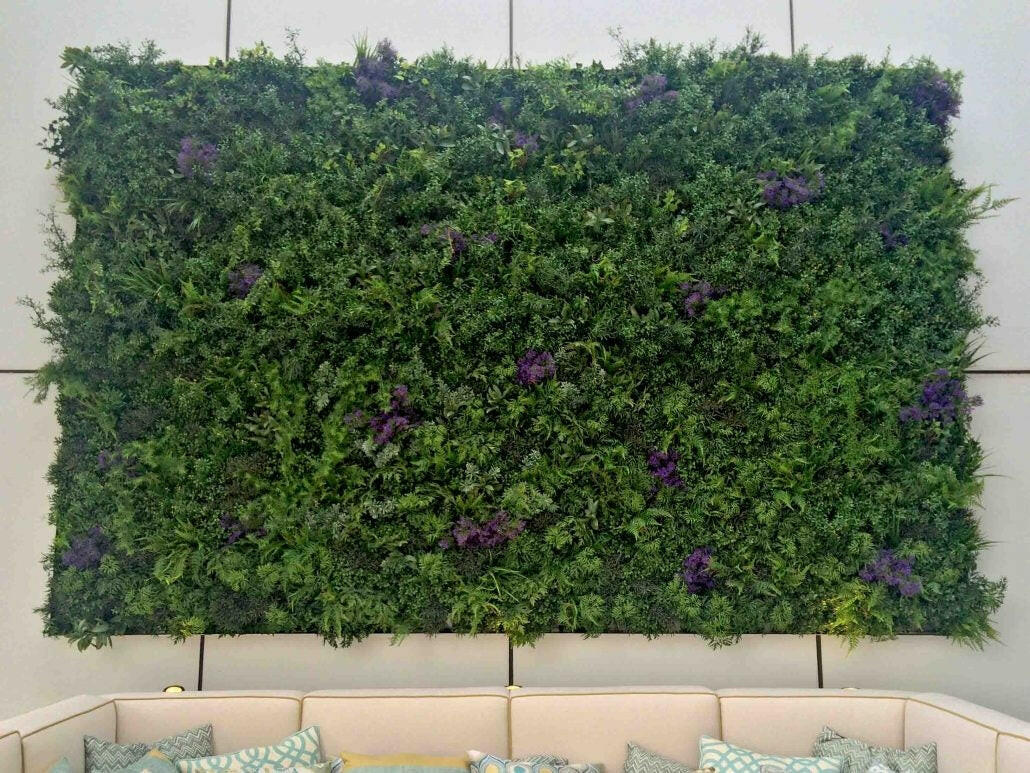 Artificial Topiary Mixed Green Wall Mat FR UV