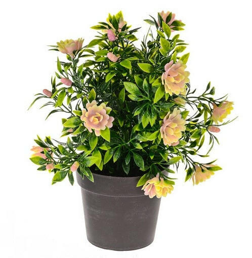 Artificial Silk Bloom Potted Plant Bush