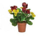 Artificial Silk Small Pre-potted Pansy in Plastic Pot