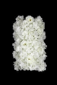 Artificial Silk Curved Hydrangea Panel with 5 Rose Heads