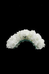 Artificial Silk Curved Hydrangea Panel with 5 Rose Heads