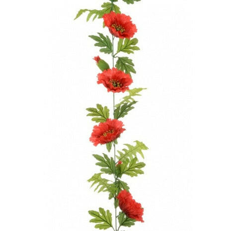 Artificial Silk Poppy Garland
