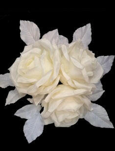 Artificial Silk Rose Triple Head XL Spray