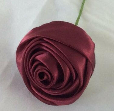 Artificial Satin Single Ribbon Rose