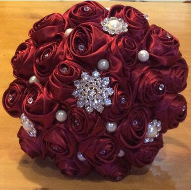 Artificial Satin Single Ribbon Rose