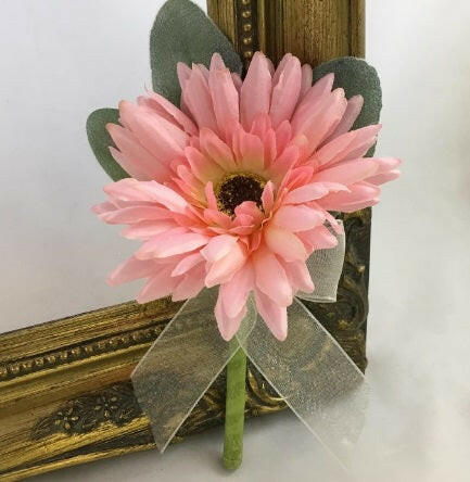 Artificial Silk Single Gerbera Buttonhole