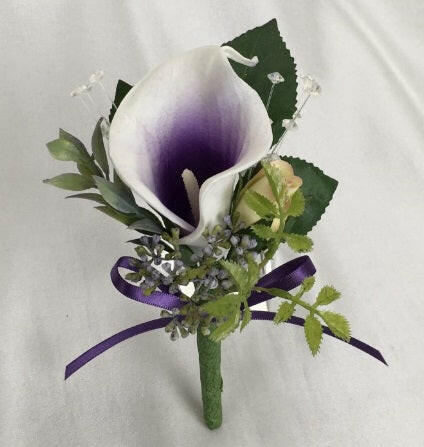 Artificial Silk Country Calla Lily / RoseBud / Viburnum Corsage