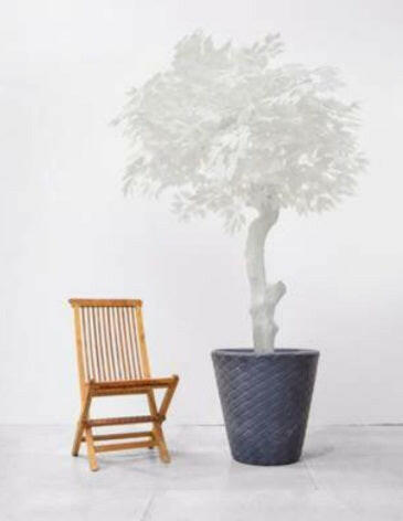 Luxury Artificial Silk Bespoke Ficus Tree Deluxe on Coffee Stem in Pot