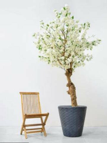 Luxury Artificial Silk Bespoke Cherry Tree Deluxe on Coffee Stem in Pot