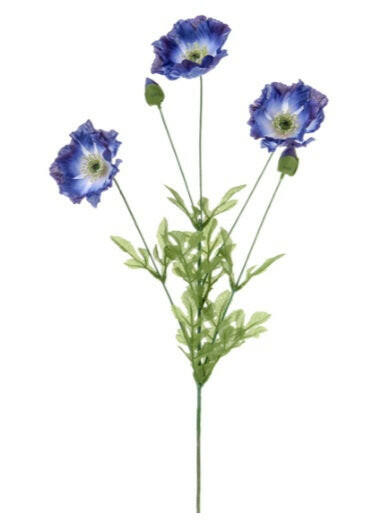 Artificial Silk Poppy Single Stem