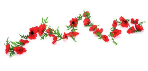 Artificial Silk Poppy Garland