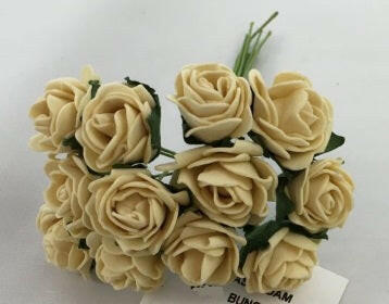 Artificial Colourfast Cottage Rose Bud Bunch, 12 Flowers