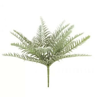 Artificial Snowy Fern Bush