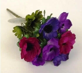 Artificial Silk Anemone Bush