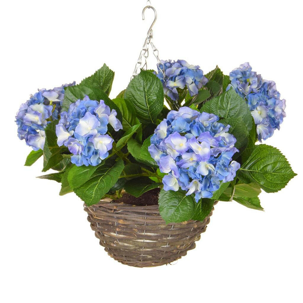 Artificial Silk Hydrangea Hanging Basket