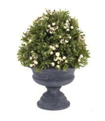 Artificial Large Urn Potted Greenery with Berries Complete