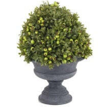 Artificial Large Urn Potted Greenery with Berries Complete