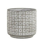 Dimple Check Ceramic Cylinder Vase