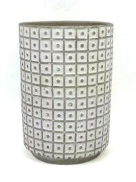 Dimple Check Ceramic Cylinder Vase