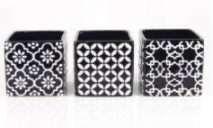 Assorted Deco Pattern Ceramic Cubes