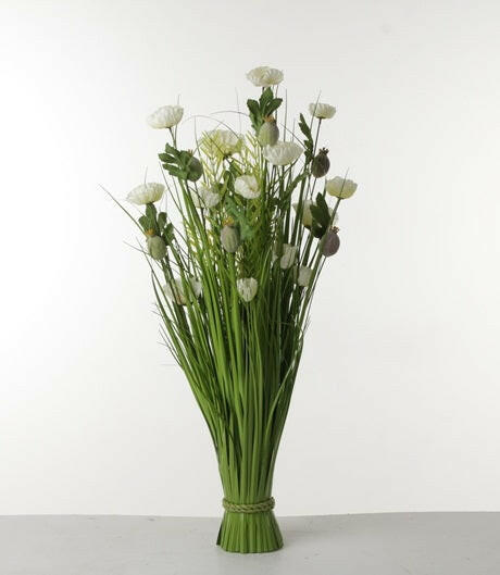 Artificial Silk Poppy Meadow Flower Bundle