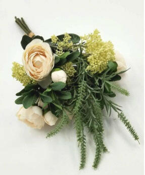 Artificial Silk Cottage Style Ranunculus Bouquet