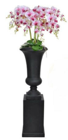 Artificial Silk Phalaenopsis Orchids in Milan Urn Sold as a pair
