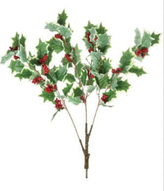 Artificial Silk Holly & Berry Branch