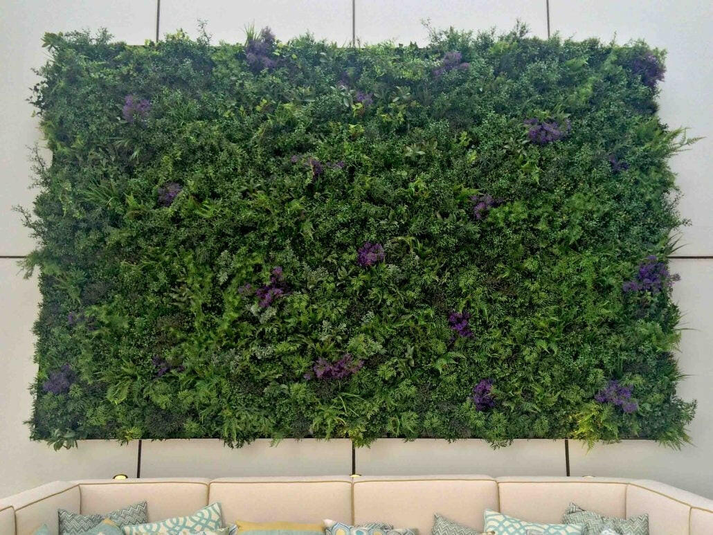 Artificial Green Wall Tropical Leaves 100 x 100cm