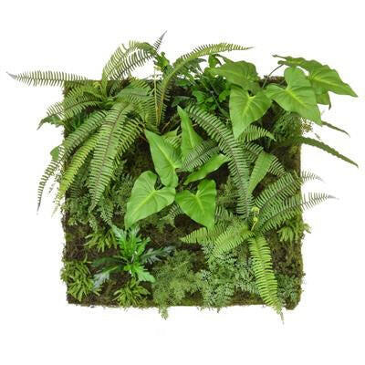 Artificial Green Wall Tropical Leaves 100 x 100cm