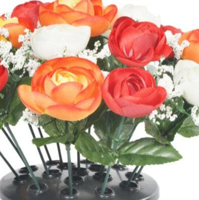 Artificial Silk Rannuculus Arrangement Cemetery Pot