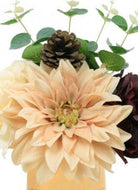Artificial Silk Mixed Rose & Pinecone Arrangement