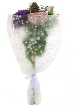 Artificial Silk Open Top Mixed Mum Bouquet