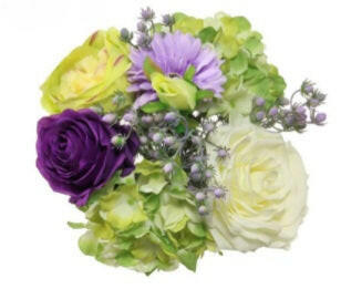 Artificial Silk Open Top Mixed Rose Bouquet