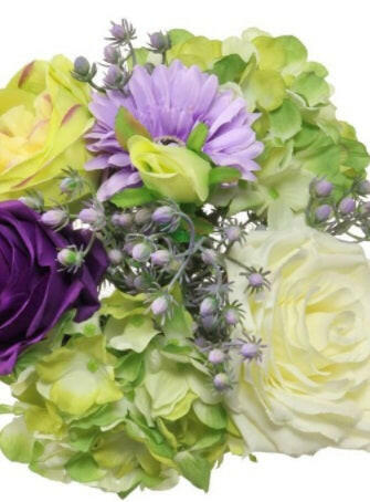 Artificial Silk Open Top Mixed Rose Bouquet