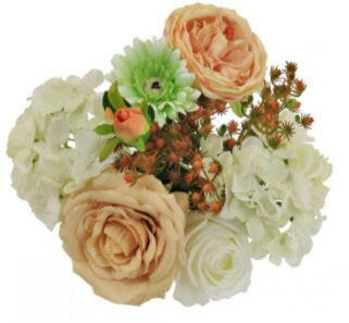 Artificial Silk Open Top Mixed Rose Bouquet